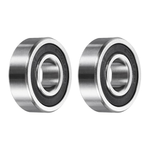 uxcell 2Pcs 153712-2RS Non-Standard Ball Bearings 15mm ID x 37mm OD x 12mm Thickness Bearings Double Rubber Sealed Chrome Steel Bearing for Industrial Machinery