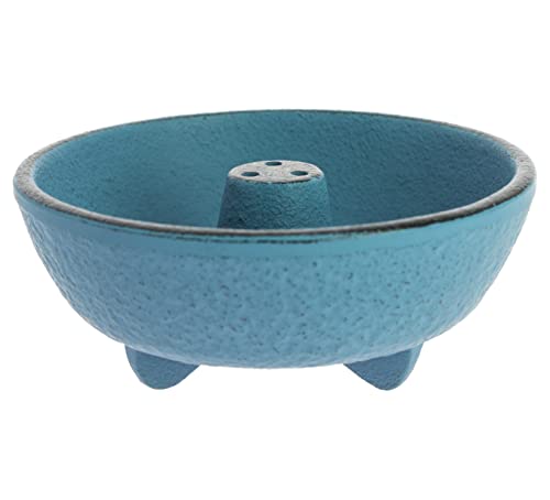 Iwachu INC29080LB Incensario Fuente, Hierro Colado de Japón, Azul Claro