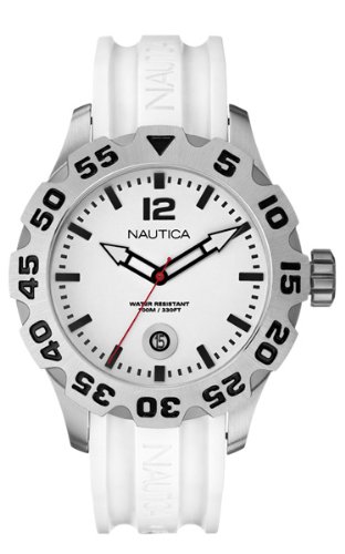 Preisvergleich Produktbild Nautica A14608G Armbanduhr, Armband aus Kunstharz Farbe Weiß