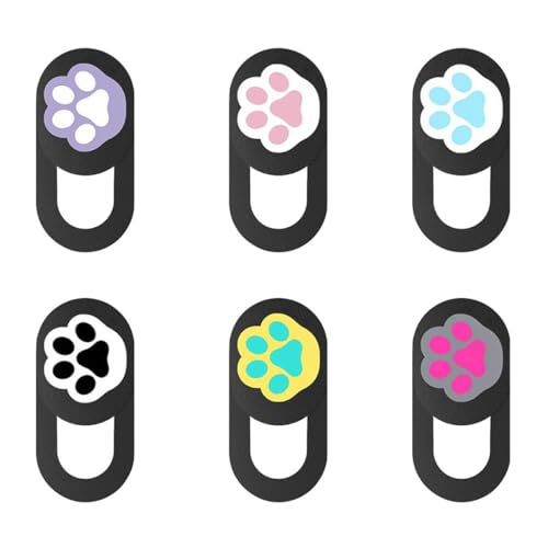 HEALEEP Cubiertas Protectoras de Cámara Web Diseño de Garra de Gato, 6 Unidades Adhesivas para Portátil, Smartphone y Tablet, Protector de Privacidad para Uso Diario