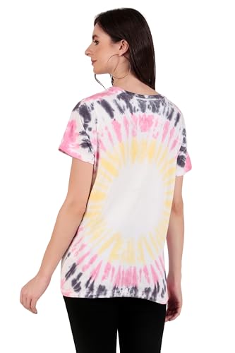 Image of Stories.Label Women 100% Cotton Printed Tshirt in Ribbed Neck Includes Plus Sizes, Regular Fit and Half Sleeves (Sizes Medium -5XL)