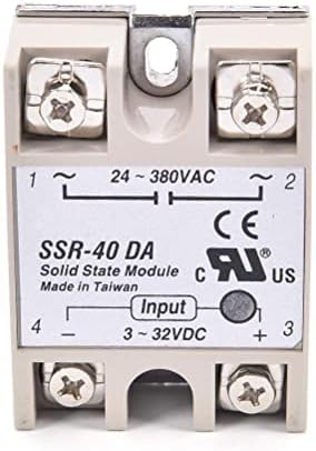 Artshu 1Pc Industrial Solid State Relay SSR 40A with Protective Flag SSR-40DA 40A DC Control AC
