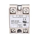 Artshu 1Pc Industrial Solid State Relay SSR 40A with Protective Flag SSR-40DA 40A DC Control AC