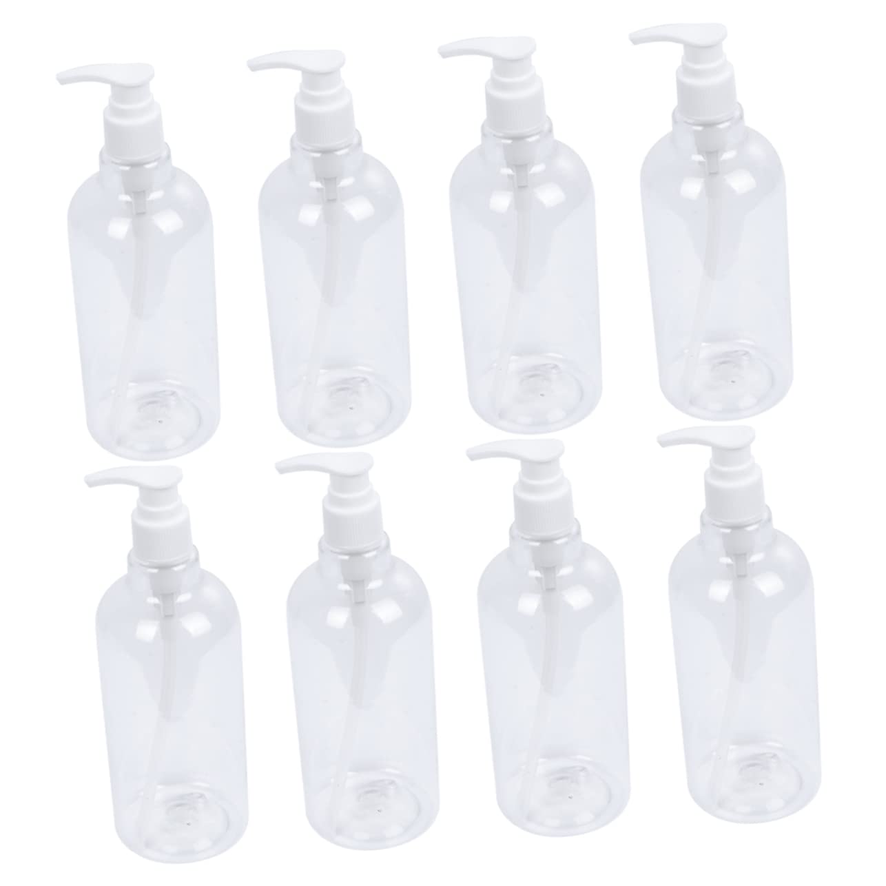 WOONEKY Botella Dosificador de Pet Transparente 500ml, 8 Unidades