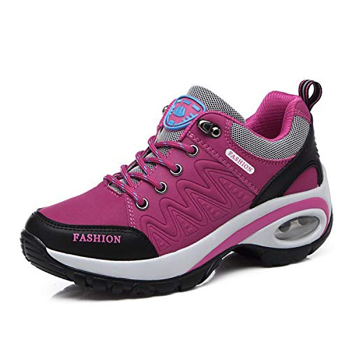 Dam bantande promenadskor fitness kilar plattform sneakers, Ros luftkudde, 37 EU