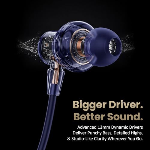 Image of AROMA HF1006 Type C Wired Earphone with HD Quality in-Line Mic,12mm Driver Hi-Res Wired