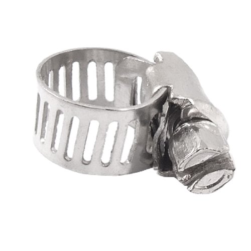 Aexit 5 Pcs Clamps Stainless Steel Band Adjustable Worm Gear Hose Clamp 5/16