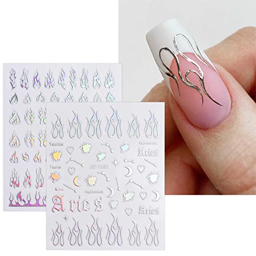 JMEOWIO Aurora Holographic Butterfly Nail Art Decals #TOP20