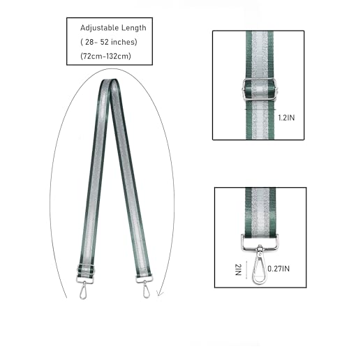 Image of LVYOUME Purse Strap Silver Hardware Wide Bag Straps Replacement Crossbody Adjustable Shoulder Strap for Purses