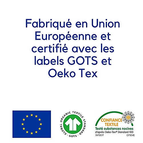 Drap housse coton bio extensible de qualité supérieure coloris noisette Easy Dort - 6