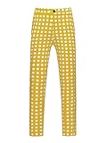 Lars Amadeus Polka Dots Golf Pants for Men's Big and Tall Printed Work Office Trouser 34 Yellow