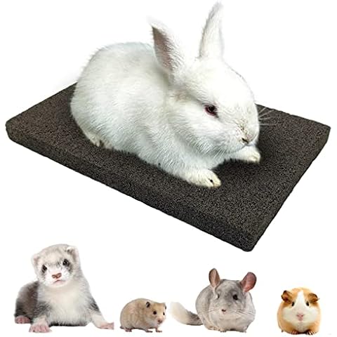 BNOSDM Rabbit Grinding Claw Pads Bunny Scratch Foot Pads Natural Hamster Lava Stone for Teeth Grinding Black Guinea Pig Scratching Board Chew Toy for Ferret Chinchilla Mouse Cover