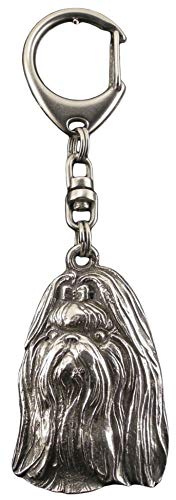 Preisvergleich Produktbild Shih-Tzu longhaired (with ribbon), Hund, Silber, Schmuckanhänger, Anhänger, Schlüsselanhänger, Limitierte Edition, Art Dog