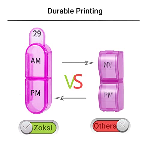 Zoksi Monthly Pill Organizer 2 Times A Day, 30 Day Pill Box Organizer Am Pm, Daily Pill Case With 32 Large Compartments For Each Day, Portable Travel Pill Container For Vitamins And Medicine #TOP5