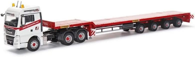 Conrad FOR MAN TGX XLX Euro 6c 6x4 FAYMONVILLE TELEMAX 4 axle Extendable Trailer 1:50 DIECAST Truck Pre-builded Model