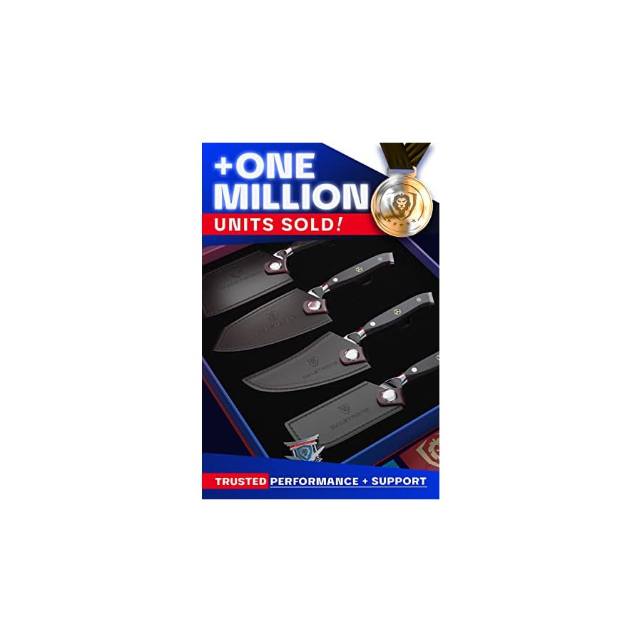 Dalstrong Charcuterie & Cheese Knife Set - 4-Piece - Shogun Series - Mini Cleaver, Serrated Knife, Round-Tip, Forked Cheese Knife - AUS-10V Japanese Steel - G10 Garolite Handle Kitchen - w/Sheath