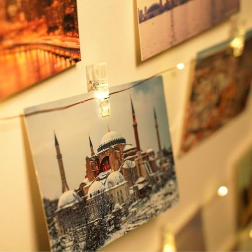 litogo 120LED 12M Photo Clip String Lights, USB Powered Photo Peg Fairy Lights with 60 Clips Indoor, Copper Wire Plug in Hanging String Photo Frames Decoration for Bedroom Wedding Party Christmas - Image 6