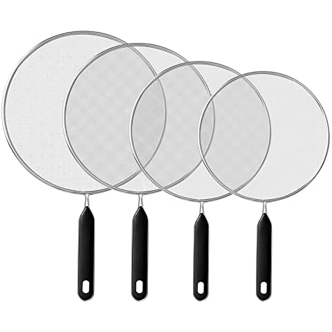 Set of 4 Splatter Screen for Frying Pan 11.5", 10", 8.5", 7.5'', Grease Splatter Guard, Oil Splatter Guard, Safe Cooking Splash Protection Lid Cover