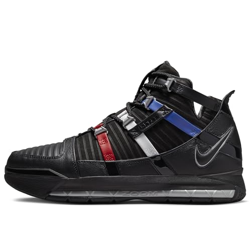 Nike Zoom LeBron III QS - Black / Metallic Silver / University Red