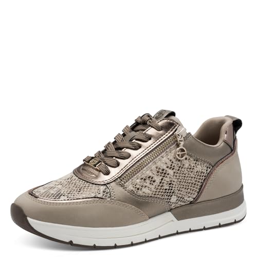 Tamaris Baskets Basses pour Femme 1-23732-41, Taupe Snake., 40 EU