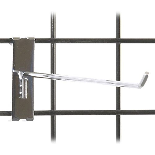 Chrome Gridwall Hooks 12 Inch Long - Pack of 100