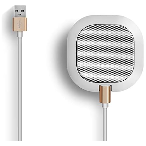 SiZHENG USB Microphone for PC Gaming Computer Microphone Plug Play Omnidirectional Condenser Boundary Microphone for Online Meeting, Livingstreaming, Podcasting(White) Cover