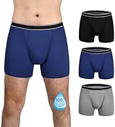 TIICHOO Washable Incontinence Underwear for Men Cotton Boxer Briefs 100ml Absorbency Mens Leakpro...