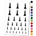 Chess Bishop Piece Temporary Tattoo Water Resistant Fake Body Art Set Collection - Black (One Sheet)