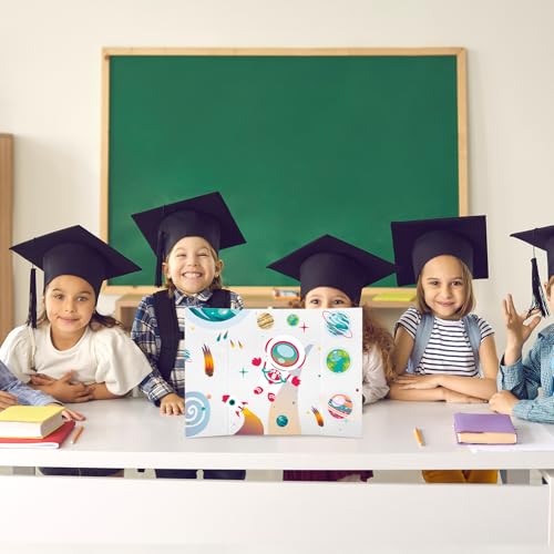 Image of 4 Pack Trifold Poster Board 36 inch x 24 inch White Corrugated Project Boards for Science Fairs, School Projects, Event Displays