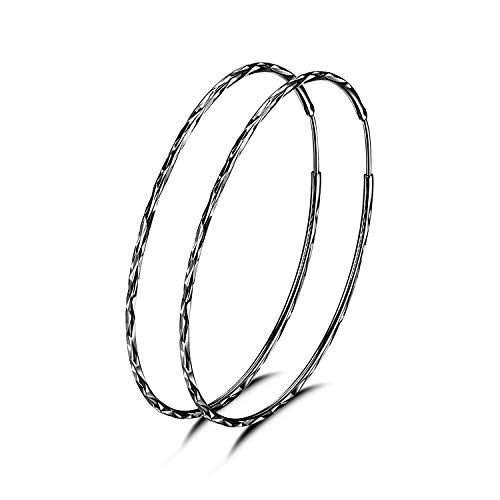 Boucles d'oreilles créoles en argent sterling 925 minimalistes et hypoallergéniques