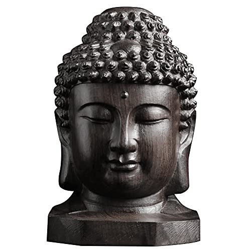 Tête de Bouddha en bois d'acajou, cadeau idéal pour bureau zen