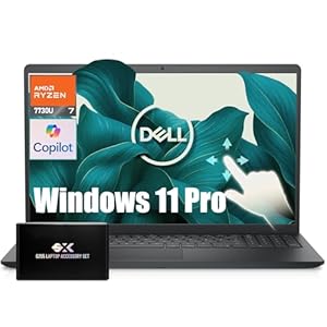 Dell Inspiron 15 3535 Touchscreen Business Laptop, AMD Ryzen 7 7730U, 15.6″ FHD IPS (1920×1080),32GB DDR4 RAM, 1TB PCIe SSD, Windows 11 Pro Lifetime & Copilot AI with Laptop Accessories Kit
