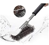 M C Grill Brush and Scraper for Cleaning Gas/Charcoal Grilling grates, BBQ Accessories, Stainless Steel Grill Cleaner, Ideal for Cleaning All Types of Grills, Best Gift + Gratis Barbecue Fork