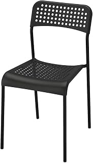 IKEA Stylish Voguish Chair Black (Material Leg frame/ Cross rail: Steel, Epoxy/polyester powder coating Seat/ Backrest: Po Price In India