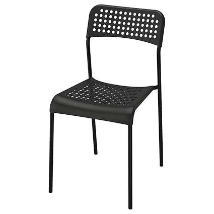IKEA Stylish Voguish Chair Black (Material Leg frame/ Cross rail: Steel, Epoxy/polyester powder coating Seat/ Backrest: Polypropylene plastic.)