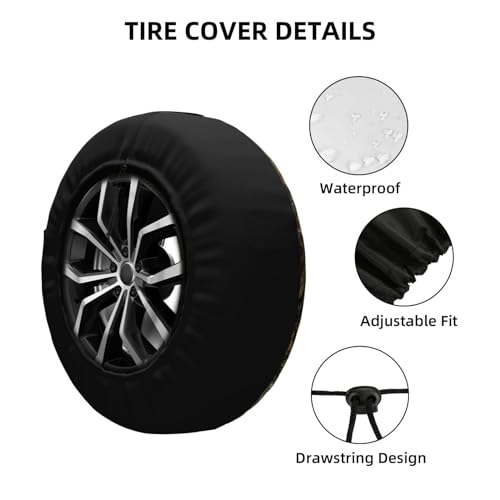 Image of Landscape and Deer Spare Tire Cover Wheel Protectors Weatherproof Deer Pattern Wheel Covers Universal Fit for Trailer RV SUV Truck Camper Travel Trailers Accessories 14 Inch