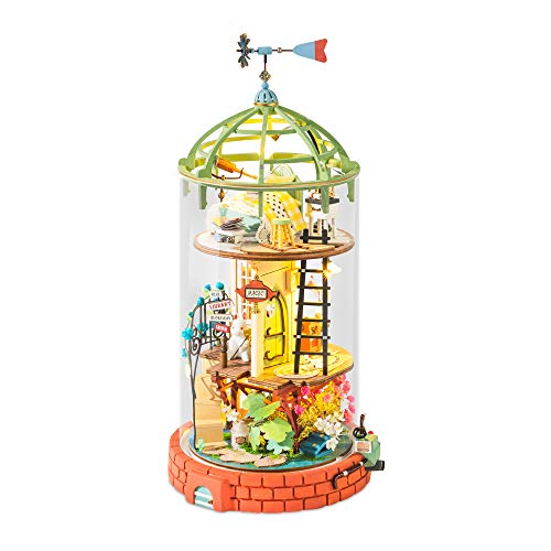 Hands Craft Diy Miniature Dollhouse Kit - Mysterious World Domed Loft 3D Model Wooden House Building Kit With Led Lights Transparent Display Puzzle Adults And Teens Safe And Non-Toxic Wood Ds001 #TOP17