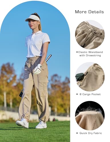 Women's Cargo Hiking Pants Lightweight Casual Quick Dry Straight Leg Camping Travel Pant for Work Golf with Multi-Pocket4