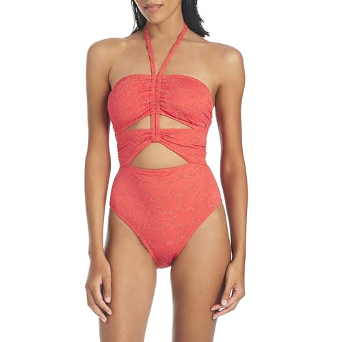 Maillot de bain 1 pièce Jessica Simpson dos nu froncé pour femme