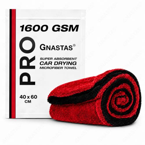 Image of Microfiber Car Drying Towel Ultra-Thick, Super Absorbent, Streak-Free & Scratch-Free Cleaning Cloth | Dual-Sided Edgeless Detailing Towel for Cars, Home & Kitchen 1PC (40x60 CM (Crimson Red))