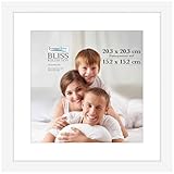 Icona Bay - Bilderrahmen 20x20 cm in Weiß mit Herausnehmbarem Passepartout für 15x15 cm Foto - Moderner Rahmen aus Holzwerkstoff - Für Tisch oder Wandmontage - Bliss Kollektion