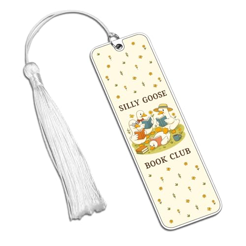 Silly Goose Gifts 面白い 愚かなガチョウ しおり 女性 男性 本好き 本好きオタク、ノベルティ グース クリスマスギフト ティーンズ 友人 ブッククラブギフト、ホワイトエレファント ギフト、ブックアクセサリー