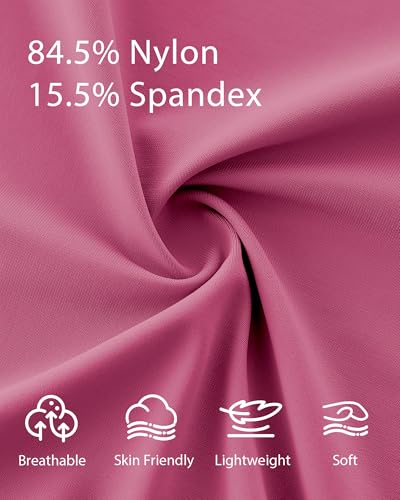 Hvididan Girls Tennis Skirts Athletic Liner Skorts with Pocket Cute Flowy Workout Running Shorts Rose Pink Golf Sports Running Golf Skorts Skirt 10-12
