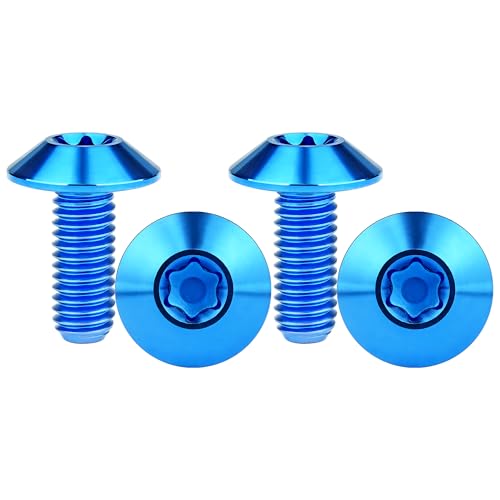 Titanium M4 M5 M6 Button Torx Head Bolt Screw (Blue, M6x15mm)