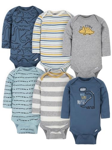 Image of Gerber Baby Boys 6-pack Long-sleeve Onesies Bodysuit