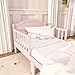 Dream On Me Sydney Toddler Bed with Low Floor Design, 2 Safety Guard Rails, Sturdy Wooden Slat Support, Durable New Zealand Pinewood, Baby Safety Alliance & Greenguard Gold Certified - Blush Pink