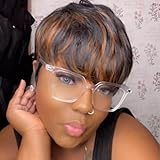 QITAQOTA Pixie Cut Wig Colorful Wigs Ombre Short Wig for Women Wigs for Women Halloween Cosplay Wig Natural Synthetic Wigs