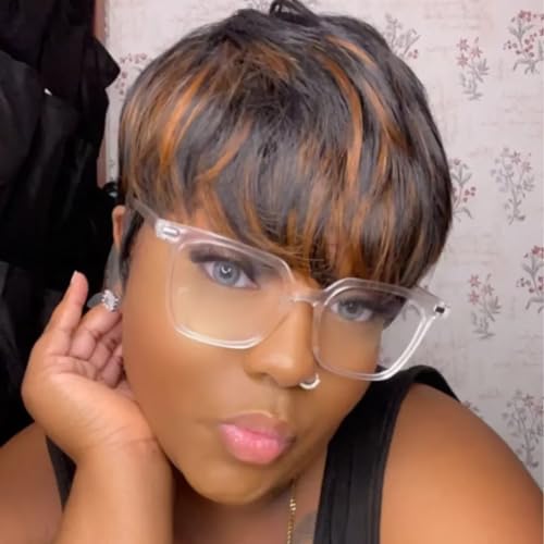 QITAQOTA Pixie Cut Wig Colorful Wigs Ombre Short Wig for Women Wigs for Women Halloween Cosplay Wig Natural Synthetic Wigs