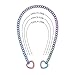 ADEMISHIA Heart O-ring Slip Chain Necklace For Women, Handmade Punk Gothic Cuban Necklace Jewelry Adjustable Lariat Y-Necklace (Rainbow, 34