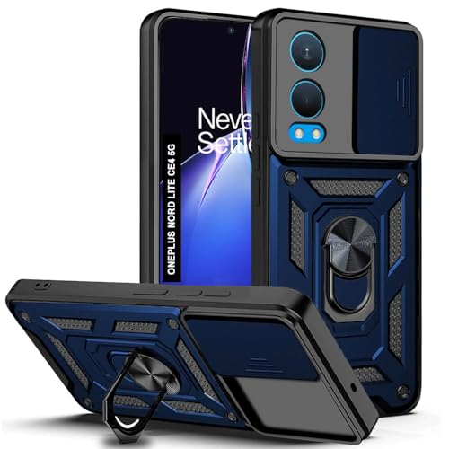 Image of AIBEX Back Cover for OnePlus Nord CE 4 Lite 5G | D10 Tough Armor Case | Sliding Camera Shield | 360 Protection | Kickstand Ring Holder | Military-Grade Shockproof Bumper Case